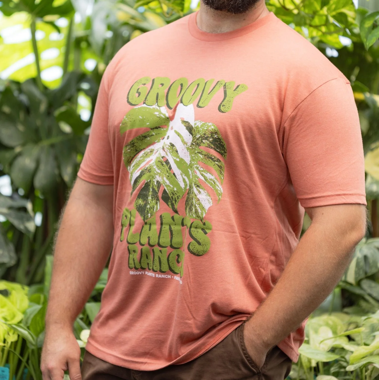 Groovy T-Shirt | Monstera- Pink - Image 4