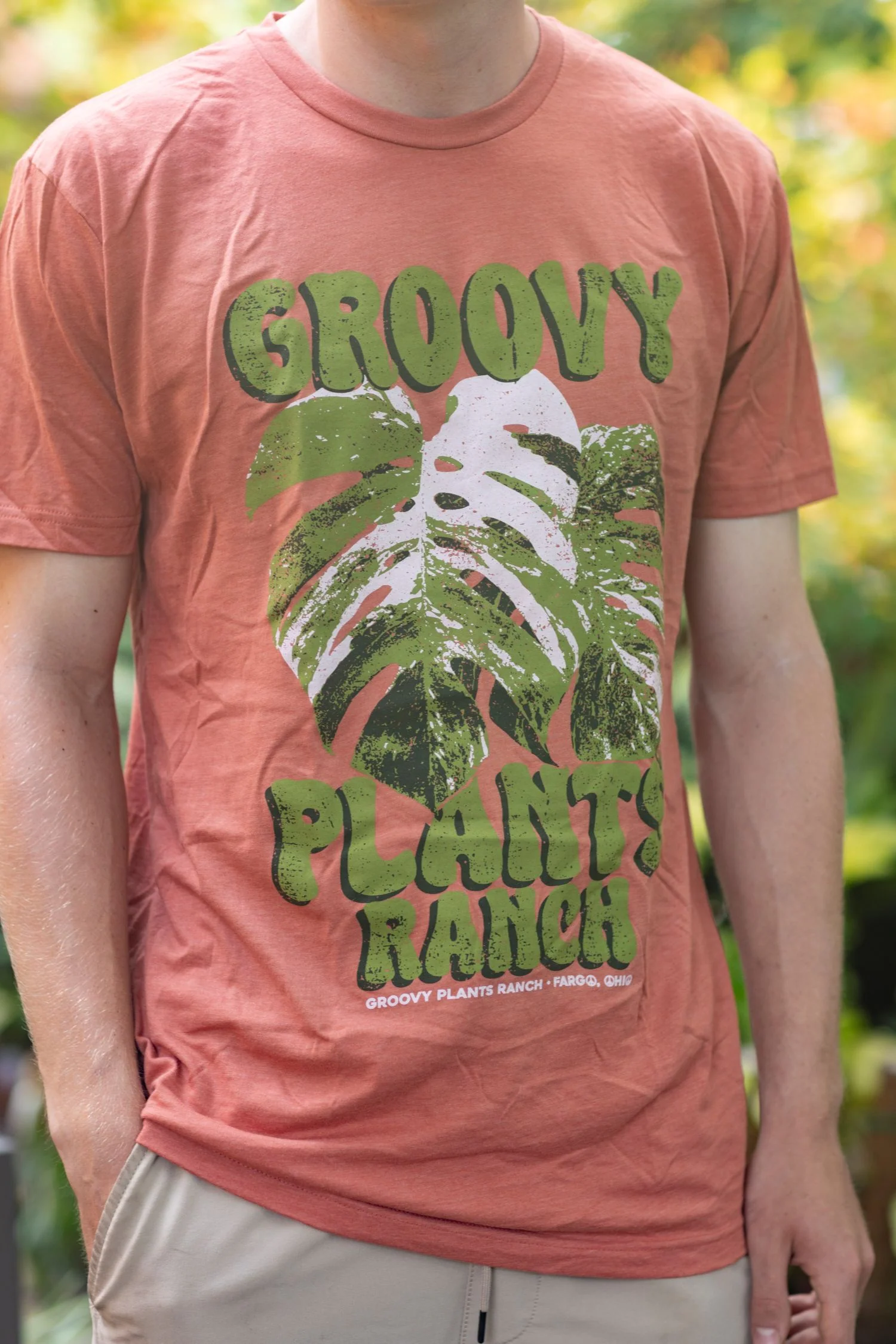 Groovy T-Shirt | Monstera- Pink - Image 5