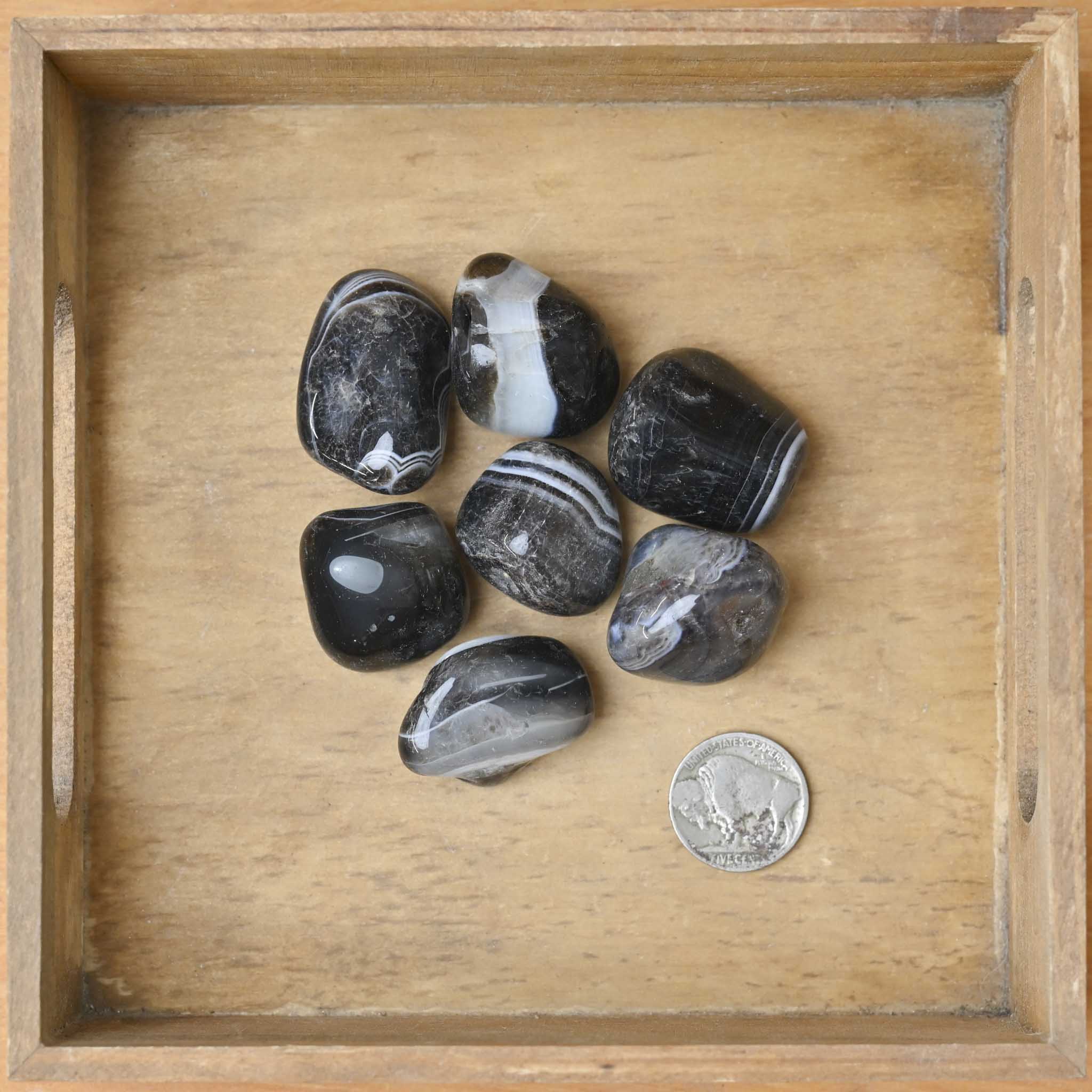 Tumbled Black Banded Agate (1 Stone)