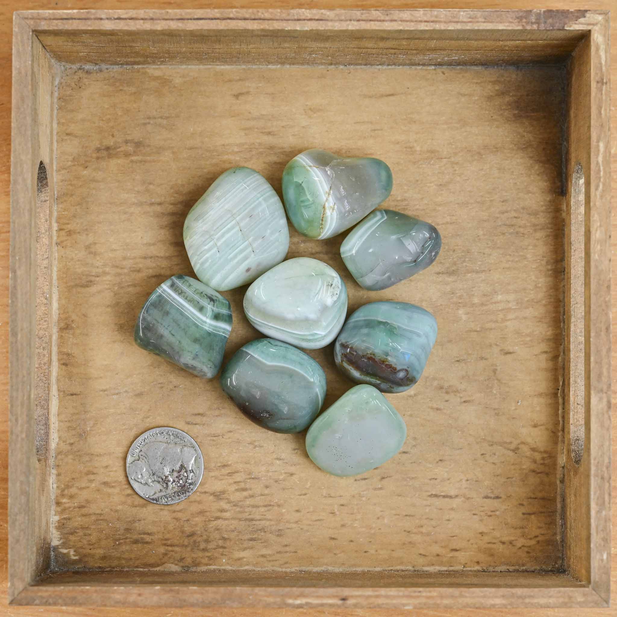 Tumbled Green Banded Agate (1 Stone)